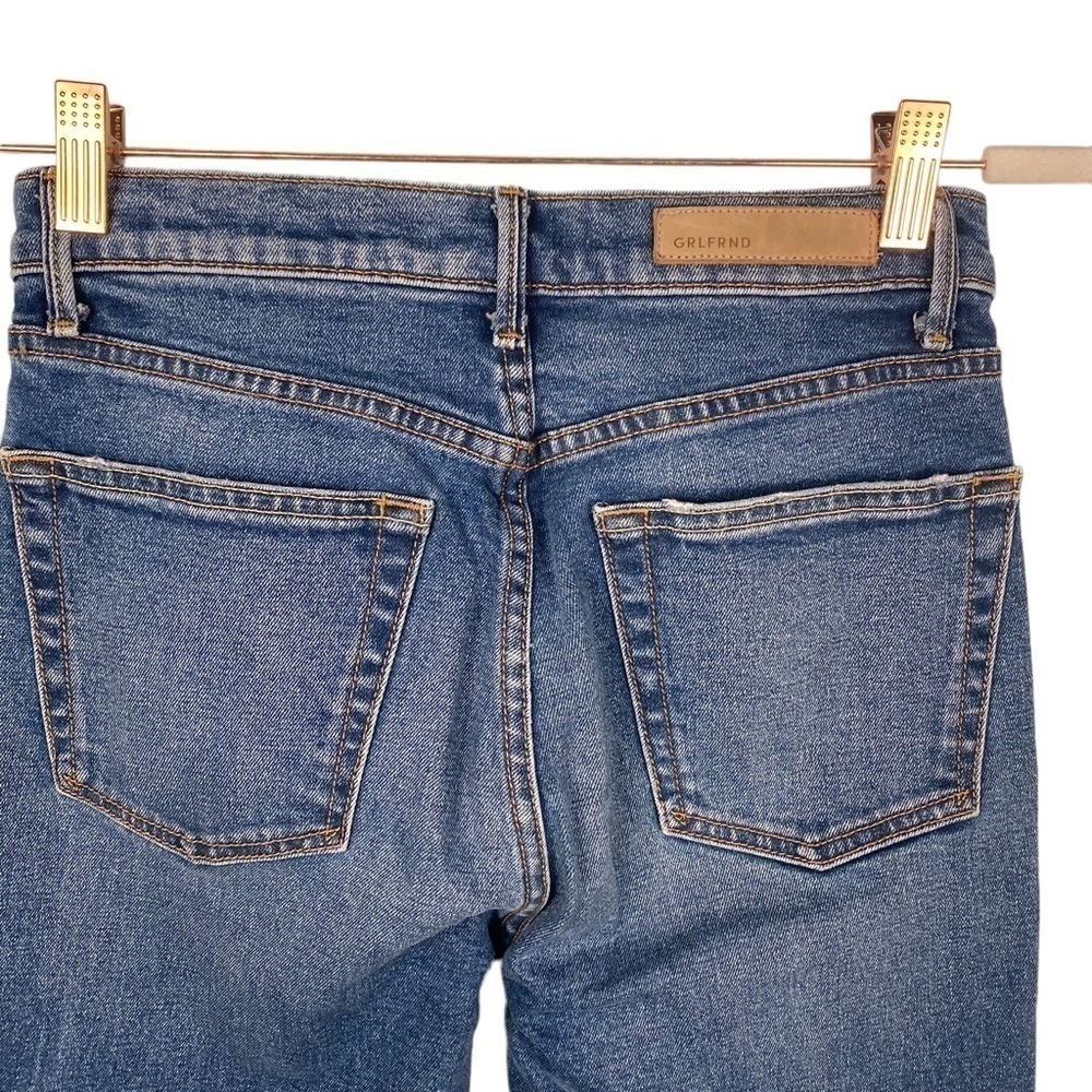 𝅺grlfrnd Grlfrnd Addison Straight Cropped Jeans Sz 25 - Picture 6 of 9